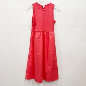 J. Crew High Neck Mix Knit Dress in Deep Coral Petite XS Summer 2024